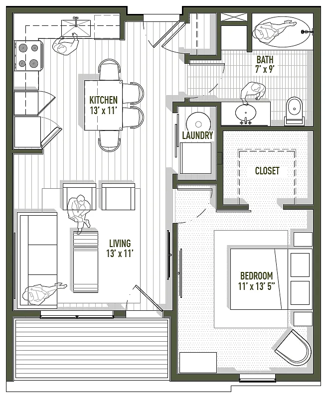 Floor plan West 8th - Jade