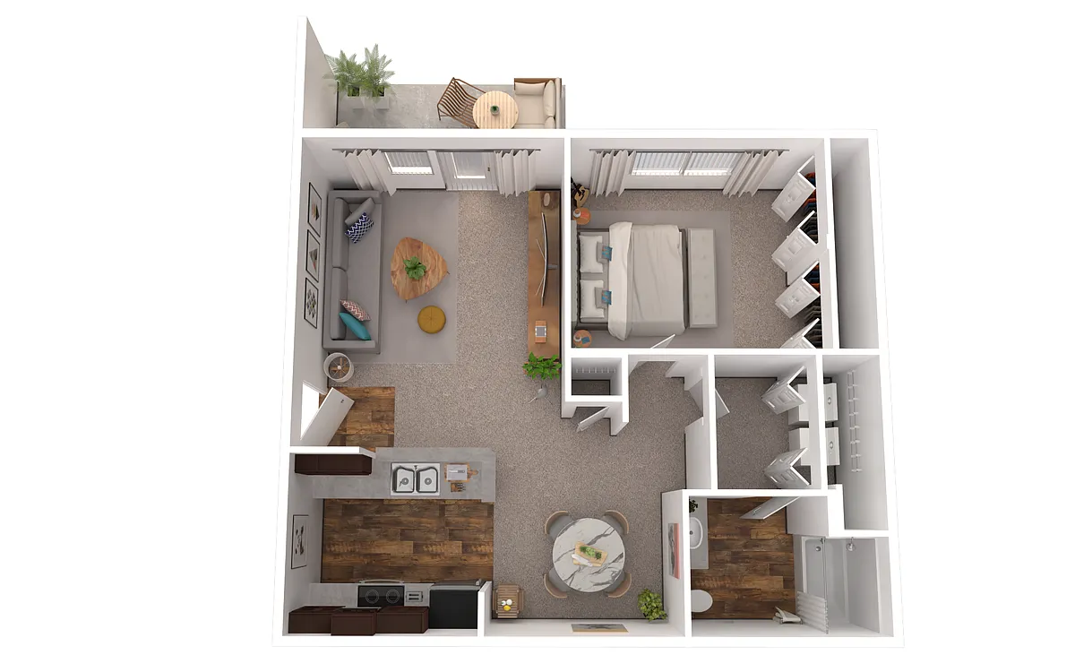 Floor plan 1 Bedroom, 1 Bathroom