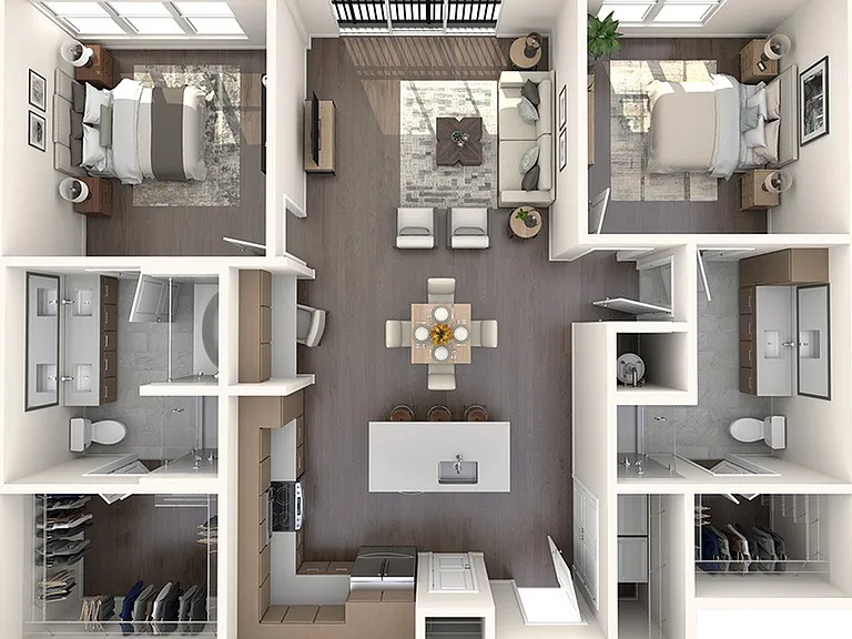 2 Bedroom, 2 Bath 2 Bedroom, 2 Bath