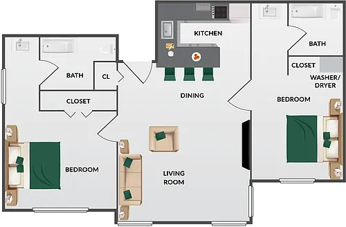 Floor plan Two Bedroom