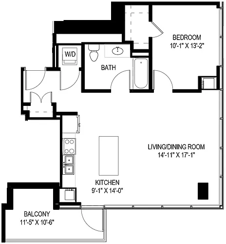 Floor plan 1 Bed/1 Bath-13