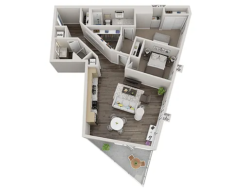 Floor plan Two Bedroom B2G