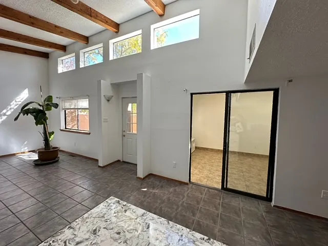 Study room adjacent to kitchen hallway