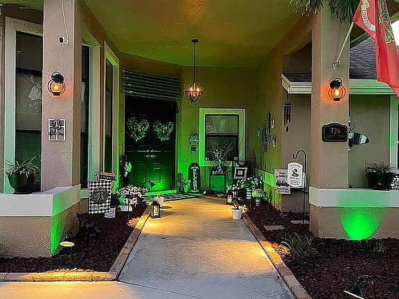 Night View Front Pathway