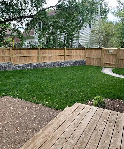View of back yard from patio