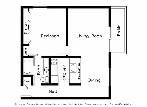 Floor plan Remodeled One Bedroom