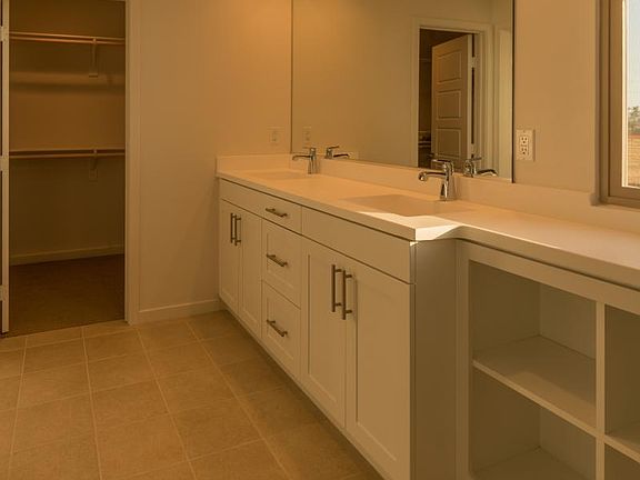 Master bathroom with walk-in closet