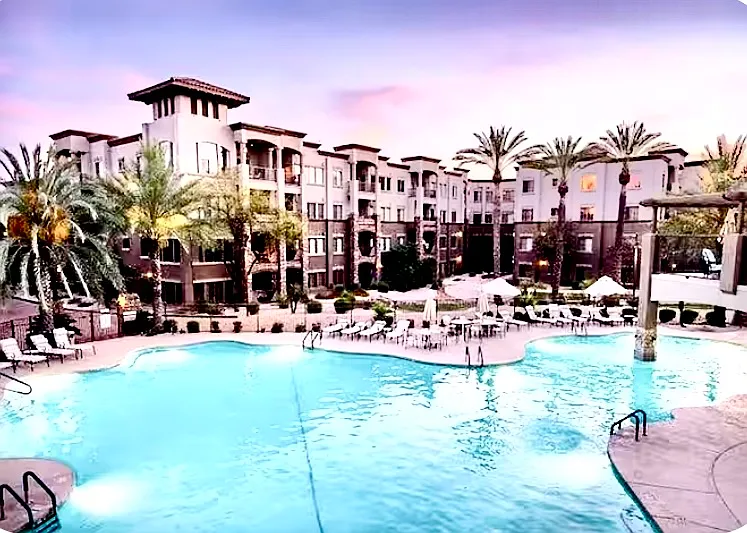 One of three pools on resort community.