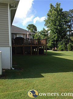 Deck and sodded lawn