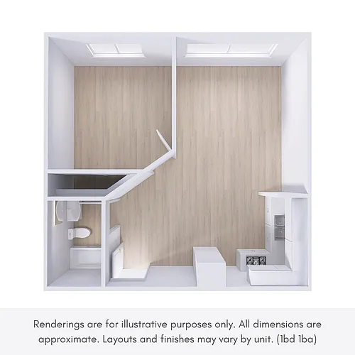 Floor plan 1 bed 1 bath