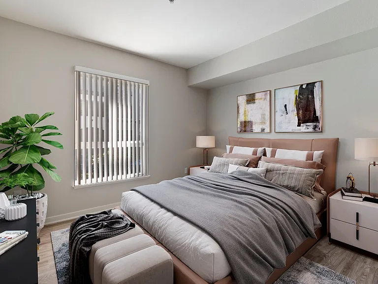 Spacious bedrooms can accommodate any bed size