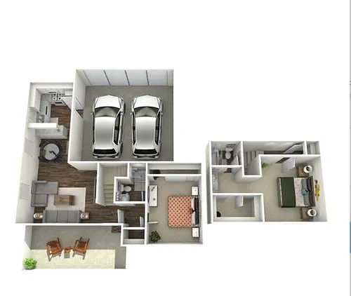 Floor plan 2Bedroom 2Bathroom Townhome