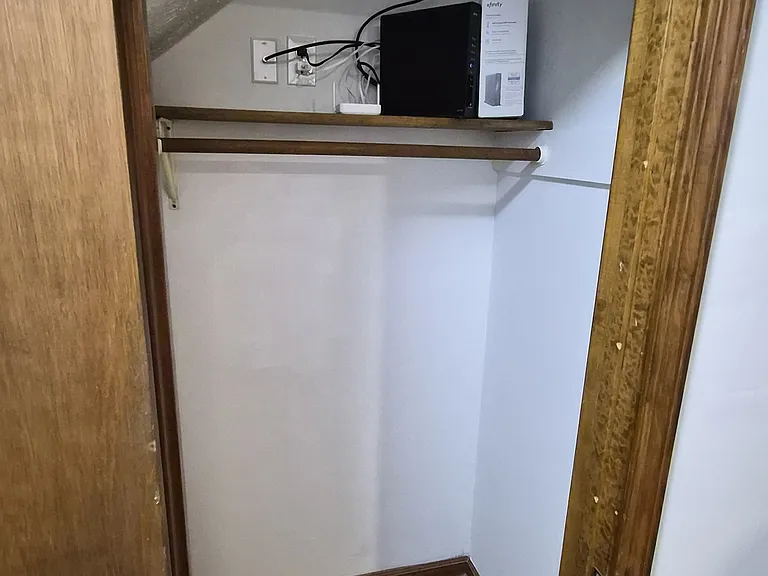 Smarthome Feature - hidden cable/electrical outlet under the downstairs closet keeps messy wires out of view.