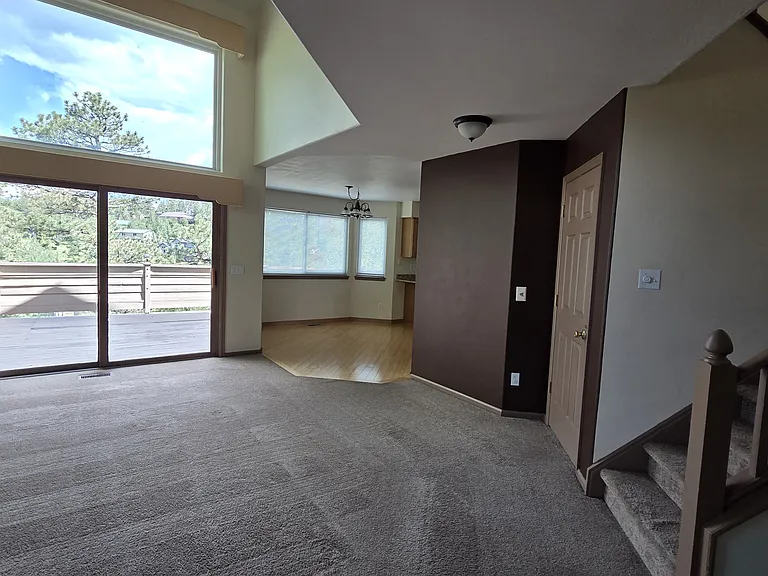 family room with large deck