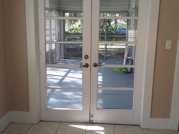 French doors to screen porch