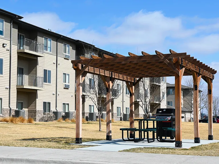 Community grilling station at The Sterling Grand Island.