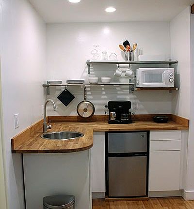 kitchen opposite entry door to apt