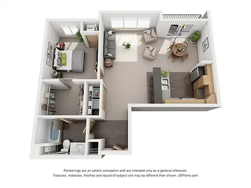 Floor plan Unit C with Den Dining