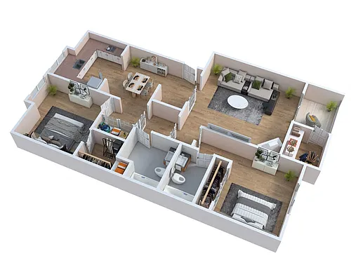 Floor plan Two Bedroom, Two Bathroom