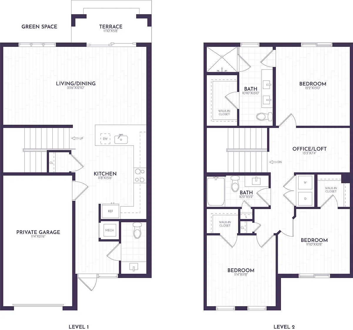 Floor plan 3 Bed/2.5 Bath-TH1
