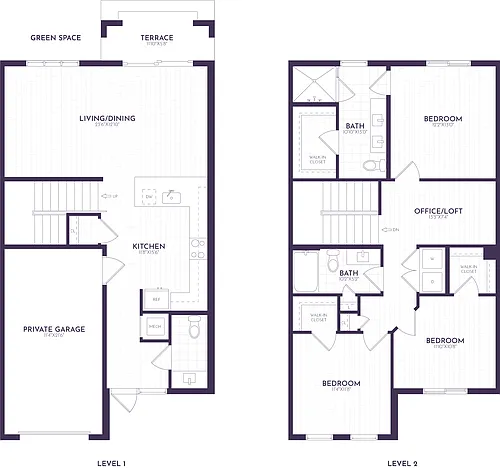 Floor plan 3 Bed/2.5 Bath-TH1