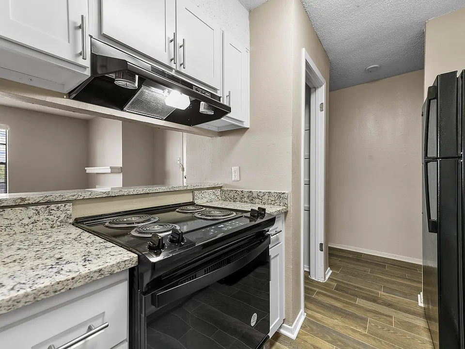 Updated kitchen with black appliances