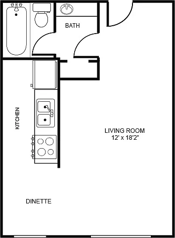Floor plan Studio Northwest Renovated