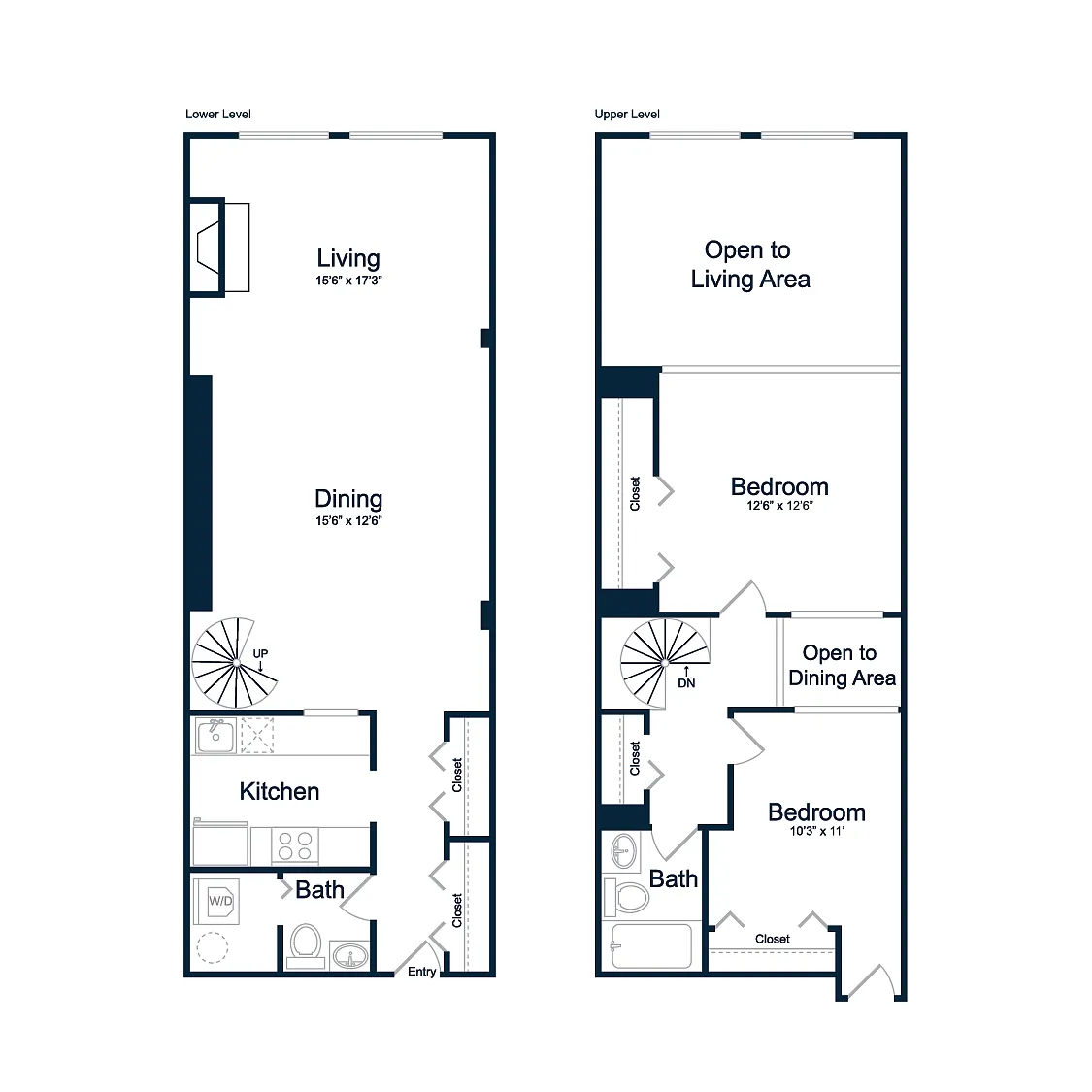 Floor plan BL1 | 2 Bed | 2 Bath | Loft
