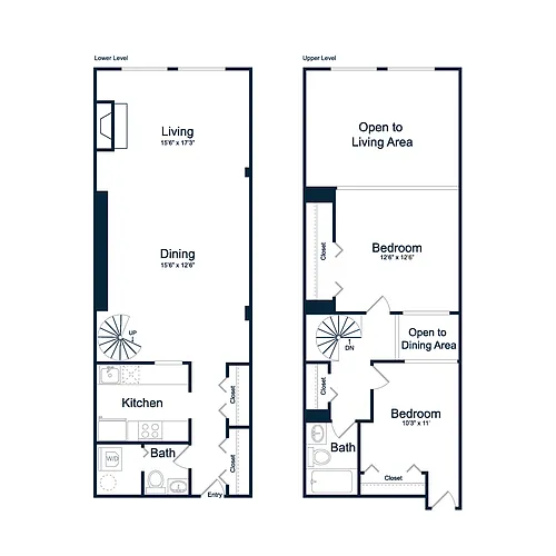 Floor plan BL1 | 2 Bed | 2 Bath | Loft