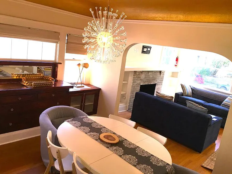 Dine in Large Dining Room Opening to Living Room, With Funky