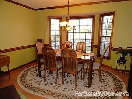 The dining room : looking at the dining room from the kitchen