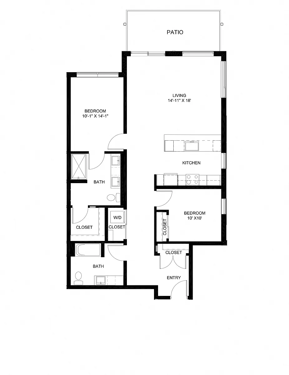 Floor plan Two Bedroom D2