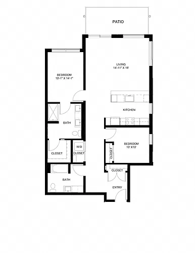 Floor plan Two Bedroom D2