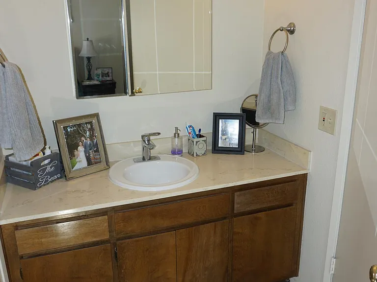 Master vanity and medicine cabinet