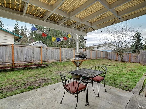 Fenced backyard and covered patio