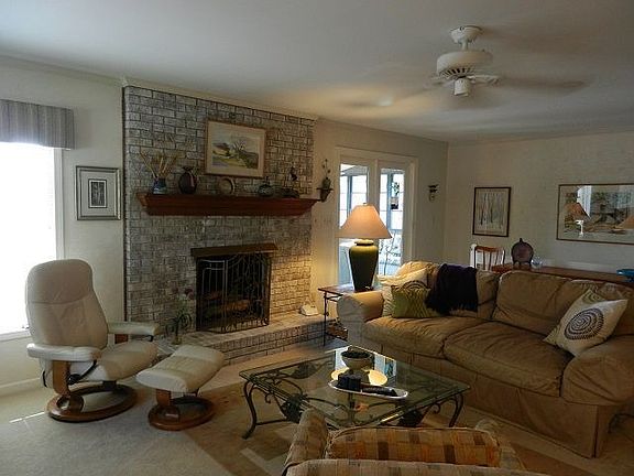 Living room with masonry FP