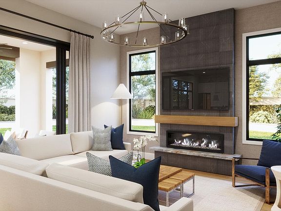 A virtual rendering of the Great Room in the Brisa model home at Vista in Summit.