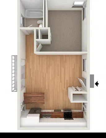 One bedroom floor plan One bedroom floor plan