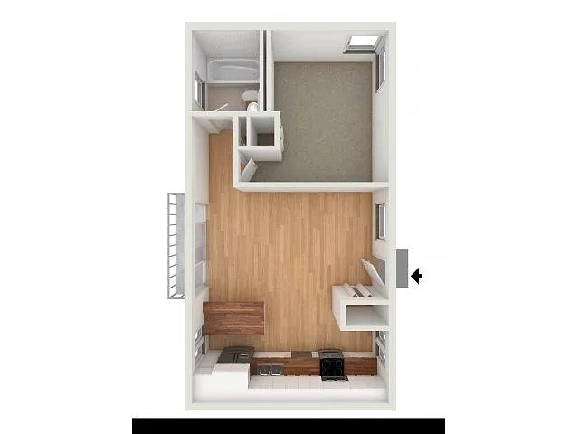 Floor plan One Bedroom EIK