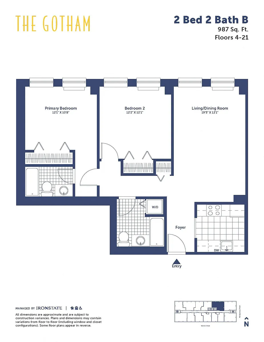 Floor plan 2 Bed 2 Bath B