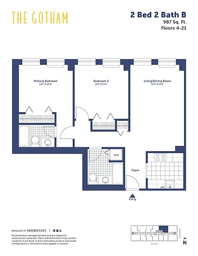 Floor plan 2 Bed 2 Bath B