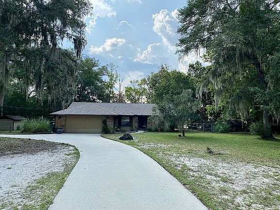From main road down driveway