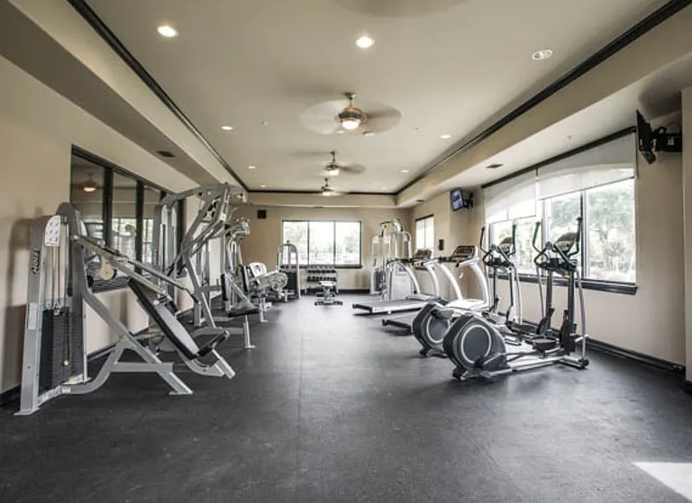Fully equipped fitness center with cardio and strength training equipment. Also includes a full membership to Addison Athletic Club for only $10/year!