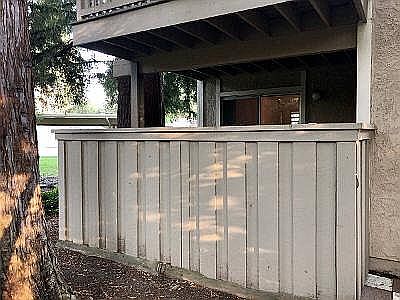 Back patio with gate.