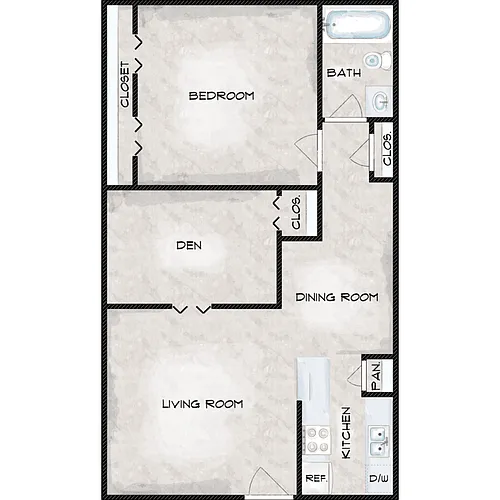 Floor plan One Bed One Bath C