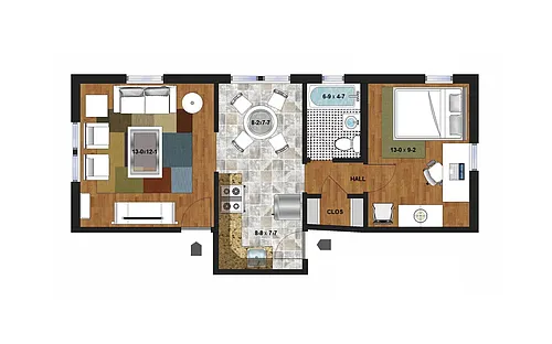 Floor plan 1 Bedroom