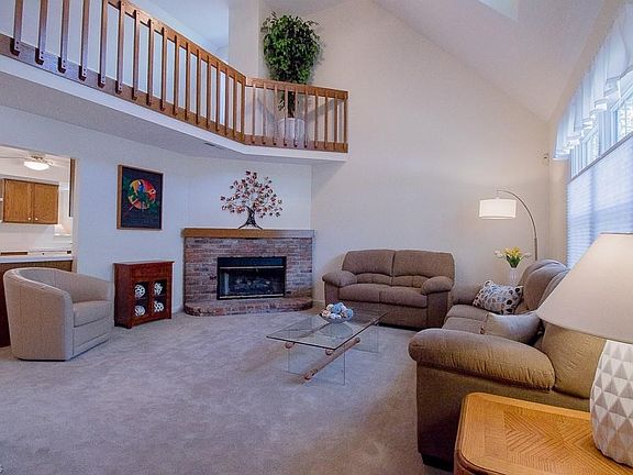 living room with gas fireplace.