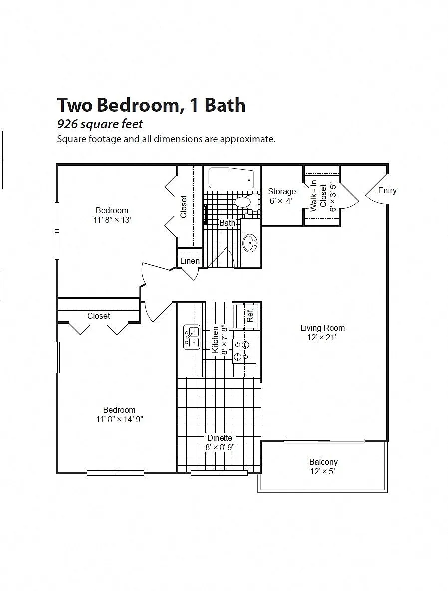 Floor plan Renovated 2 Bedroom (garden lv)