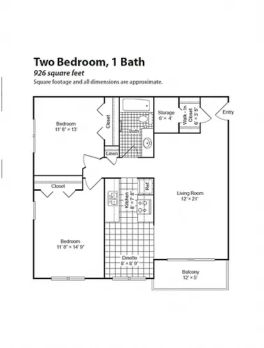 Floor plan Renovated 2 Bedroom (garden lv)