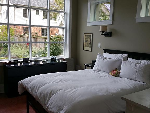 Bedroom with large picture window